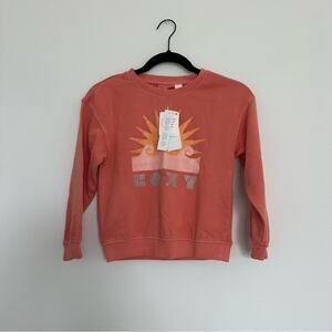 Roxy Crewneck Girls 6X Terra Cotta Graphic Print Cotton Blend